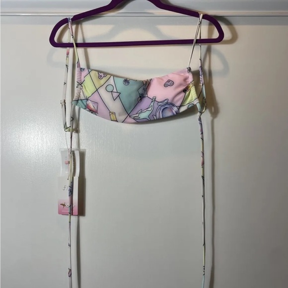 Oceanus Bathing Suit Top Bikini Size Medium Fun Print Swimwear Swim NWT - Picture 4 of 6